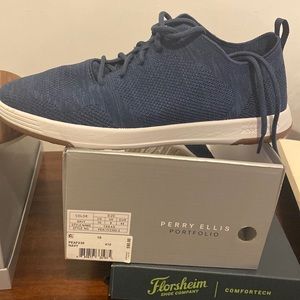 Perry Ellis Navy Tread Shoe